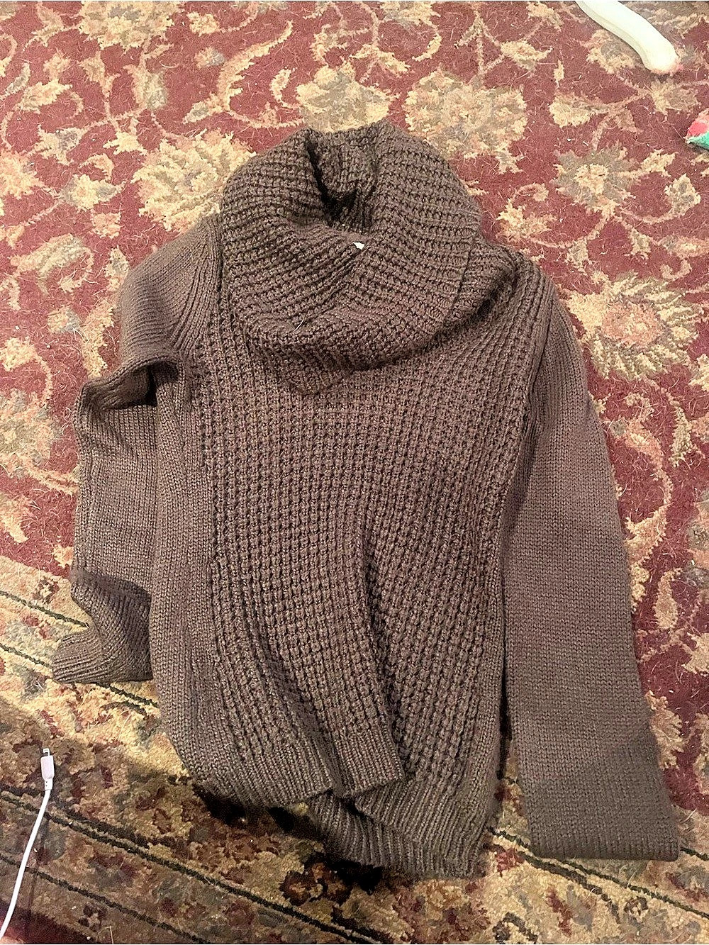 Angel of the North Brown Cowl Neck Sweater Size Medium